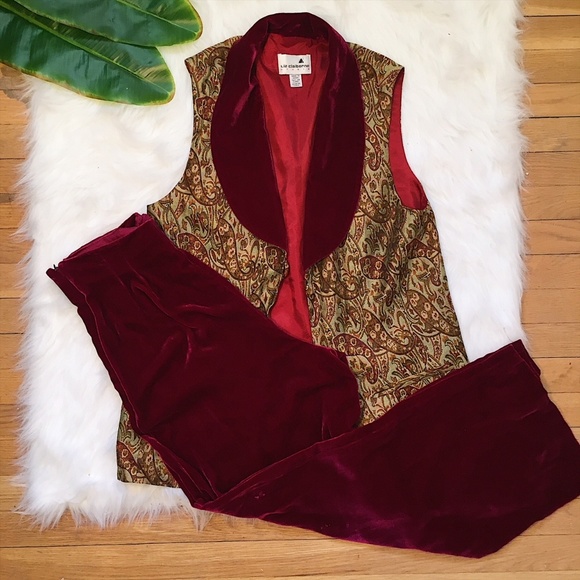 Liz Claiborne Jackets & Blazers - ✨VINTAGE✨ LIZ CLAIBORNE STUDIO VEST PANT VELVET 10